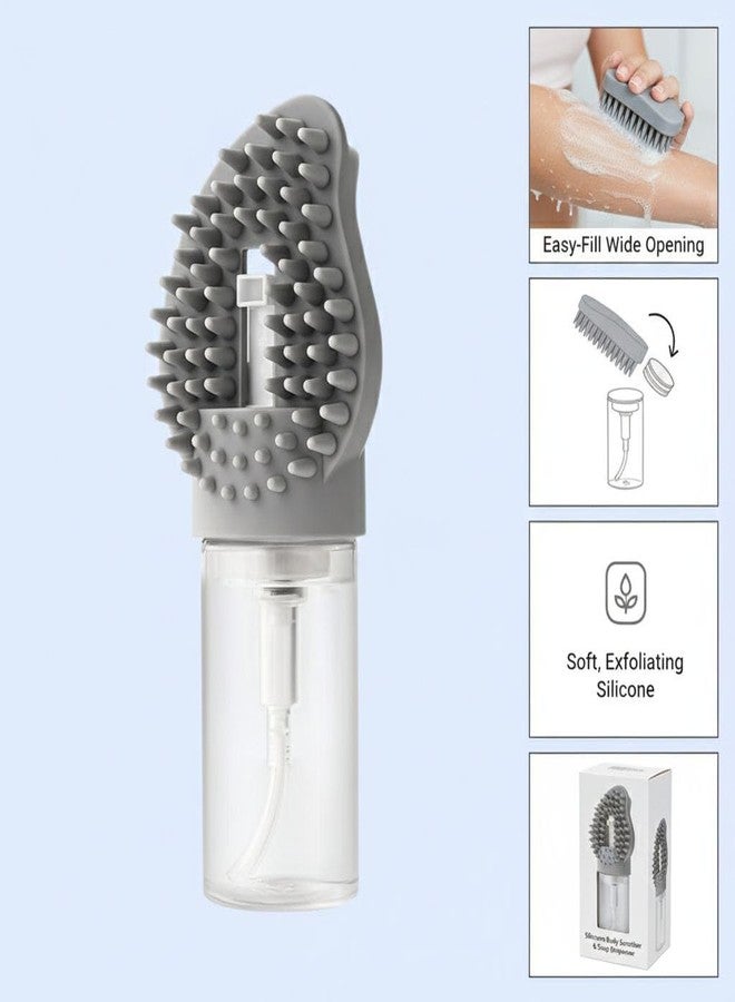 minitul Pet Bath Brush with Soap Dispenser | Soft Silicone Dog & Cat Grooming Brush | Shedding, Massage & Bath Brush with Comfortable Grip Handle | Easy to Clean Pet Shampoo Brush,pack of 1,(multi color) - Image 4